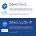 BioActive Vitamin B Complex - Blood Stream Ready, Methylated B Complex - Featuring Methylfolate, 3 BioActive Forms of B12, BenfoPure® B1 & Pantesin® B5 - 12 B Vitamins in Clinical Doses - 60 Servings