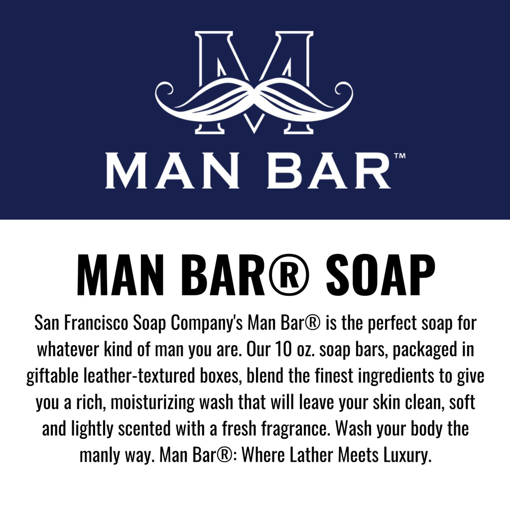 San Francisco Soap Co Man Bar 3-Piece Gift Set - No Harmful Chemicals - Good for all Skin Types - Made in the USA