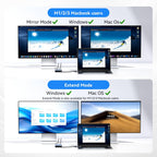 ACASIS USB C to Dual HDMI DisplayLink Adapter, 4K@60Hz, 2 HDMI & 3 USB-A Ports, 100W PD Charging, USB C DisplayLink Docking Station for Mac M1/M2/M3/Windows,USB A/C to Dual Monitor Adapter