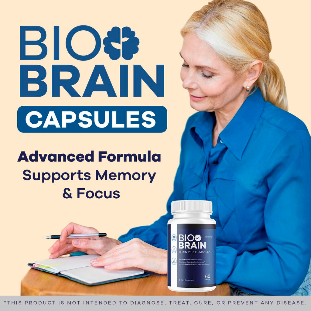 (5 Pack) Bio Brain Capsules - Official BioBrain Supplement Pills Daily Support Brain & Memory Focus All Natural Advanced Premium Formula for Overall Health & Wellness, 300 Capsules for 5 Months