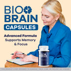 (2 Pack) Bio Brain Capsules - Official BioBrain Supplement Pills Daily Support Brain & Memory Focus All Natural Advanced Premium Formula for Overall Health & Wellness, 120 Capsules for 2 Months