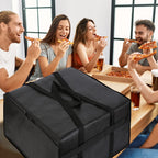 musbus Pizza Carrier Insulated Bags Large for Deliveries, Insulated Pizza Carrier Delivery Bag 20 x 20 inch inches Food Bag for Personal and Professional Use (Black), Black, 20W x 20D x 14H, Modern
