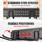 ZICANYCO Garage Tool Organizer Wall Mount 64 inches with 13 Adjustable Heavy-Duty Hooks, Garage Organization, Garden Tool Storage Rack, Yard, and Shed, Holds Up to 520 lbs