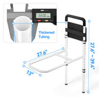 Josmimic Bed Rails for Elderly Adults Safety - Height Adjustable Bedrail with Storage Pocket and Non-Slip Handle Bar for Getting in&Out of Bed, Hold up to 300LBs - Fits Twin Full Queen King,Black