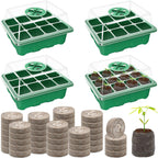 Seed Starter Tray with Peat Pellets, Green Seeding Starter Trays for Plants