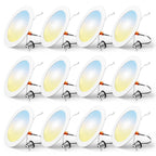 FREELICHT 12 Pack Retrofit LED Recessed Lighting 6 Inch, 5CCT, White