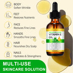 2 Pack Vitamin E Oil, 75,000 IU Organic Pure Vitamin E Oil for Tightening Plump Skin, Reduce Fine Lines & Scars, Moisturizing Skin, Face & Full Body