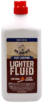 1 Quart Lighter Fuel Bottle, Clean Burning & Fast Lighting Lighters, Charcoal Lighter Fluid, Low Odor Perfect Fire Starter for Outdoor Charcoal, Wood Fires, Bonfires, Camping, Grilling by Mr. Bar-B-Q