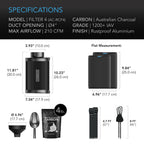 AC Infinity Refillable Carbon Filter Kit 100mm with Additional Refill