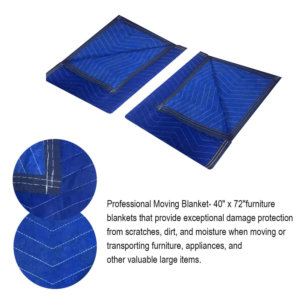 3 Pack Moving Blankets 40x72in Heavy Duty Padded Packing Blankets for Moving Shipping Protecting Furniture Professional Quilted Furniture Blankets for Moving Supplies