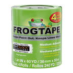FrogTape Multi-Surface Painter's Tape with PAINTBLOCK, 2 in Wide (1.41 in x 60 yd), Quick Stick Medium Adhesion, Premium Green Painters Tape Removes Clean, 4 Rolls (240660)