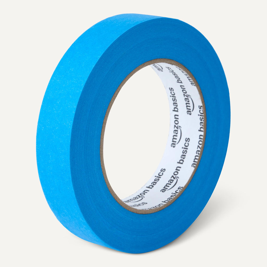 Amazon Basics Blue Painters Tape, Protects Surfaces, Removes Easily, No Residue, 0.94" x 60-Yard, 4 Rolls