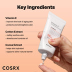 COSRX Vitamin E Vitalizing Sunscreen,SPF 50 Broad Spectrum Face Sunscreen, Lightweight, Non-Sticky, No White Cast, Vitamin E for Antioxidant Care, For All Skin Tones, Korean Skincare, 1.69 fl oz