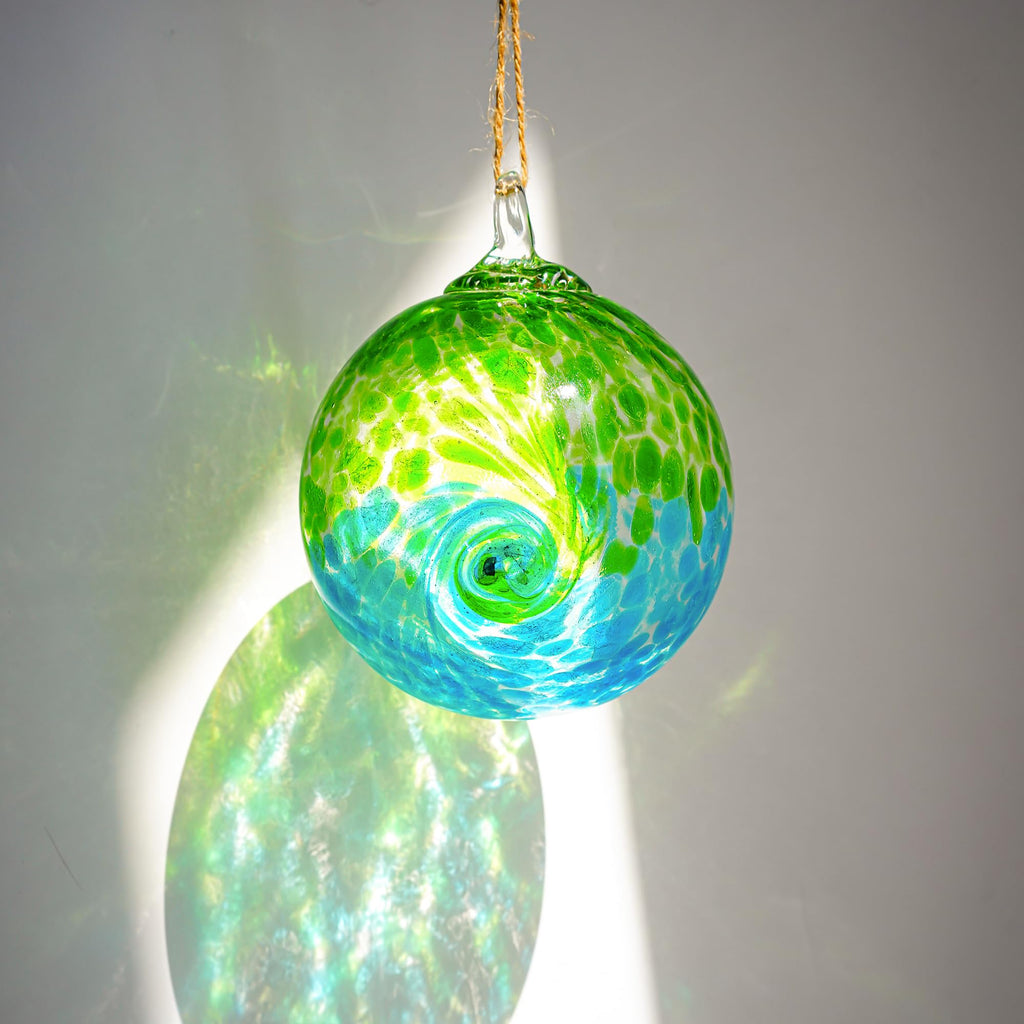 4 Inch Hand Blown Glass Gazing Balls Green Glass Christmas Ball Ornaments