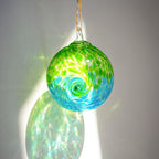 4 Inch Hand Blown Glass Gazing Balls Green Glass Christmas Ball Ornaments