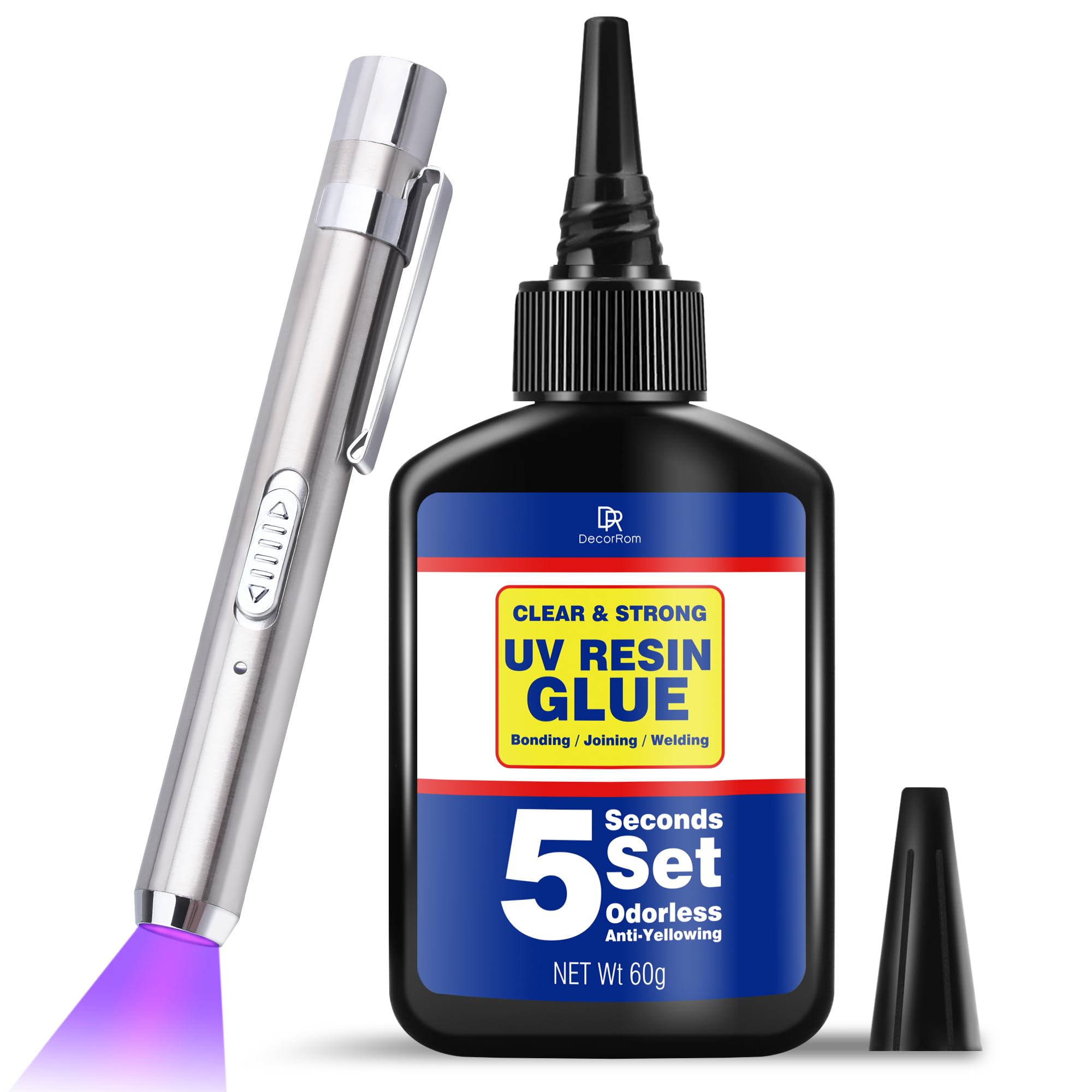 UV Resin White, Crystal Clear Hard UV Glue for Jewelry Making & DIY Crafts – Solar Cure Epoxy Kit, Low Odor, Sunlight & UV Lamp Activated (120G)