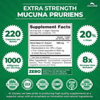 Zazzee Extra Strength Mucuna Pruriens 8:1 Extract, Minimum 20% L-Dopa, 1000 mg, 220 Vegan Capsules, 110 Day Supply, Concentrated and Standardized 8X Extract, 100% Vegetarian, All-Natural and Non-GMO