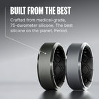 Groove Life Zeus Edge Flat Earth Anti Stretch Silicone Ring Breathable Rubber Wedding Rings for Men, Unique Design, Comfort Fit Ring - Size 9