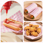 100pcs Waxed Deli Paper Sheets, 7x7" Food Basket Liners for Sandwiches, Burgers. Pink Checkered Deli Wrap Wax Paper Sheets by Neyimqr
