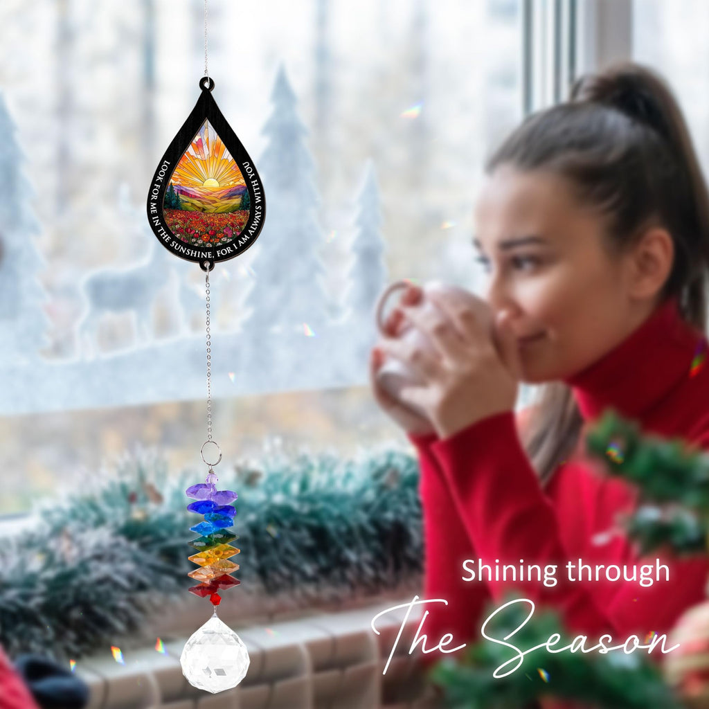 GIFTELIX Suncatcher Look for Me in The Sunshine - Sympathy Gift for Loss of Loved One - Grief Gifts - Heaven Funeral Keepsake - Gift for Women Daughter Friend Sister