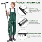 Garden Weed Pulling Tool with Long Handle, Garden Hoe and Weed Rake
