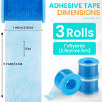 3 Rolls Soft Silicone Tape,Pre - Cut Waterproof Medical Tape Mouth Tape