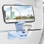 Perilogics Airplane Phone Holder Mount Universal in Flight Hands Free Viewing with Multi-Directional Dual 360 Degree Rotation (Blue)