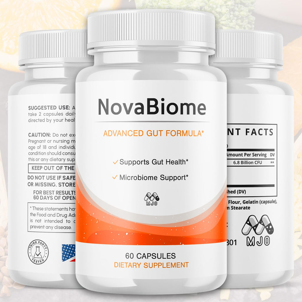 (3 Pack) NovaBiome Capsules, Official NovaBiome Pills with All Natural Ingredients, Advanced Formula Probiotic Skin and Health Support, Maximum Strength Supplement for Overall Wellness (180 Capsules)