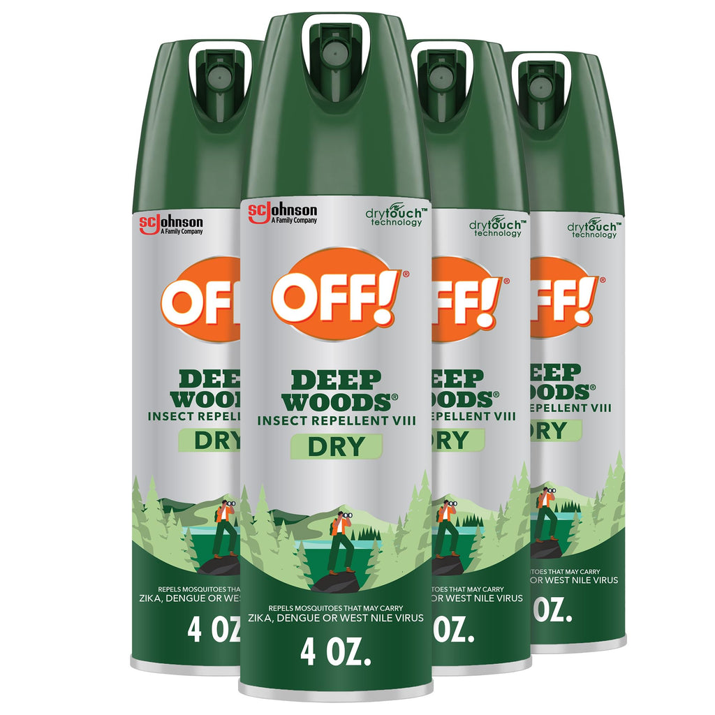 OFF! Deep Woods Insect Repellent Aerosol, Dry, Non-Greasy Formula, Bug Spray with Long Lasting Protection from Mosquitoes, 4 Oz, 4 Count