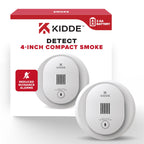 Kidde Smoke Detector, AA Battery Operated, Compact Size, LED Status Light, 85 dB Alarm, 4-inches, 10SDR