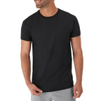 Hanes Mens Cotton, Moisture-wicking Crew Tee Undershirts, Multi-packs, Black/Grey/Blue Assorted - 6 Pack, Medium US