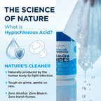 Hypo+Chlorous Hypochlorous Acid Wipes – 100 Count Non-Toxic Cleaner for Skin, Baby, Pet, Home & Gym – Bleach-Free