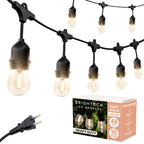 Brightech Ambience Pro - Waterproof LED Outdoor String Lights - Hanging, Dimmable 2W Vintage Edison Bulbs - 48 Ft Commercial Grade Patio Lights Create Cafe Ambience In Your Backyard