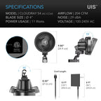 AC Infinity CLOUDRAY S4, Ultra-Compact Grow Tent Clip Fan 4”