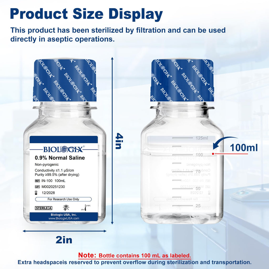 CryoKing 0.9% Normal Saline Solution, Sterile Sodium Chloride, 100mL×20