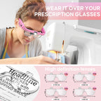 GUOUBUO Magnifying Glass with Light, 1.5X-5.0X Magnifying Glasses, Rechargeable Magnifier Headset with Light, Head Magnifier with 4 Detachable Lenses, Magnify Glasses for Close Work Crafts Jewelry