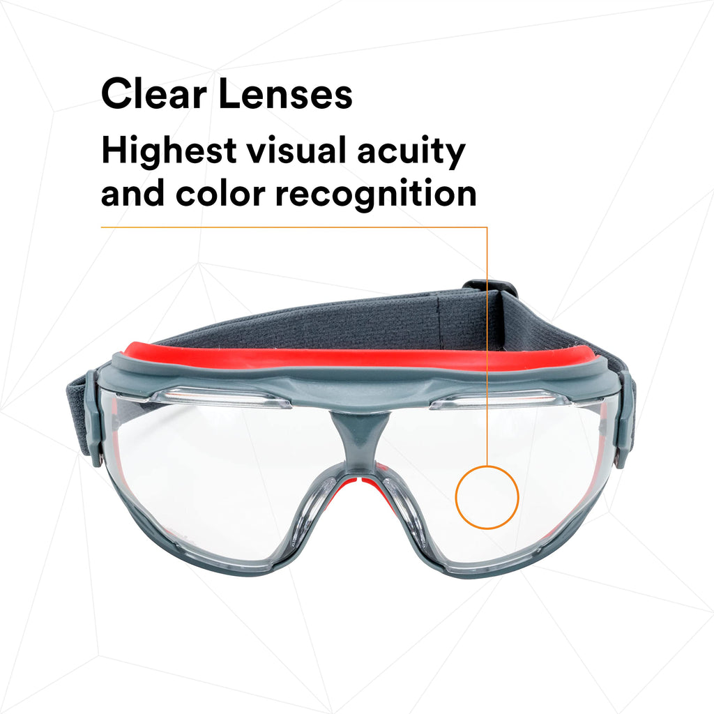 3M GoggleGear 500 Series GG501SGAF, Clear, Scotchgard Anti-fog Lens, 1 Pair