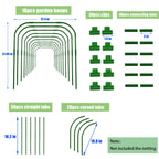 10 Sets Garden Hoops for Raised Bed, Greenhouse Hoops with 30 Clips Detachable Garden Hoops for Netting DIY Grow Tunnel Hoops for Vegetable and Plant, Greenhouse Support Frame Hoops