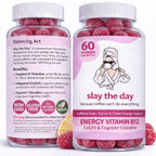 Balancing Act – Slay The Day Energy Gummies – Caffeine Free Focus & Clean Energy Support – with Vitamin B12, CoQ10 & Cognizin® Citicoline – Raspberry Lemonade – 60 Count (30 Day Supply)