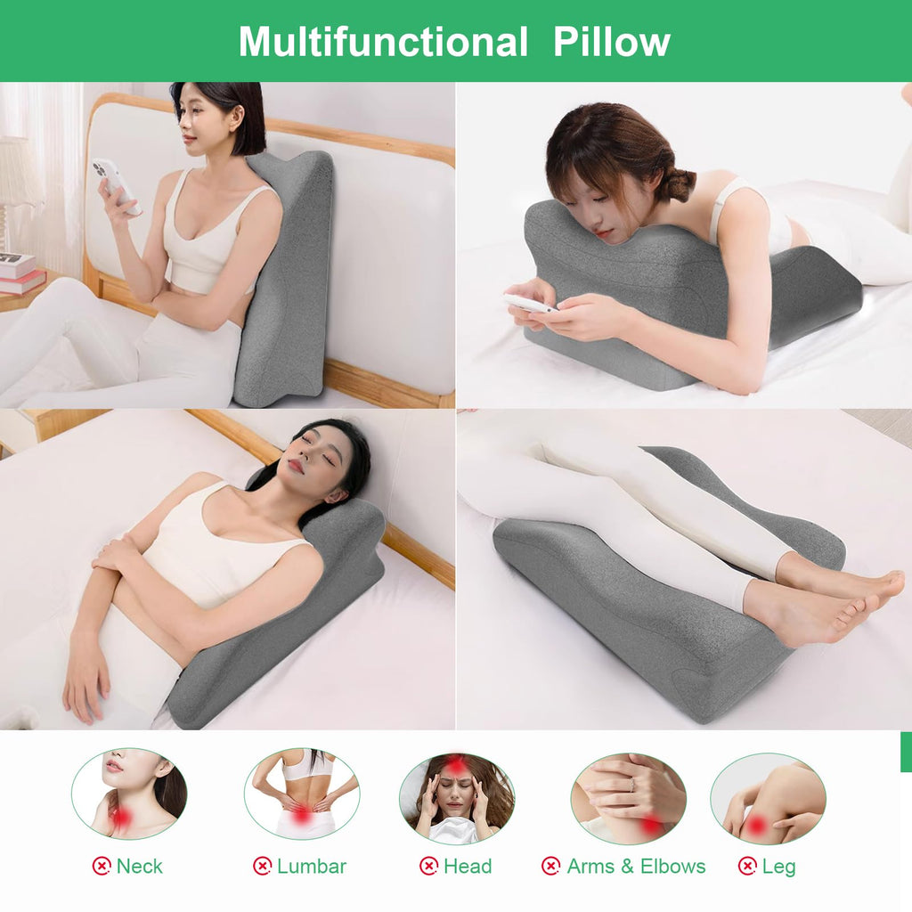 BCZETIH Widened Adult Intimacy Position Pillow for Couples, Sex Butt Cushion with Removable Small Support Pillow, Memory Foam for Sitting or Lying, Ideal for Home Use- Light Grey