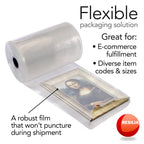 RESILIA Lay Flat Poly Tubing - Food-Grade Polyethylene, Custom Poly Bag Packaging Solution, 16 Inches x 500 Feet, 4 Mil, 0.004 Inch, Thickness, 1 Roll, Made in the USA