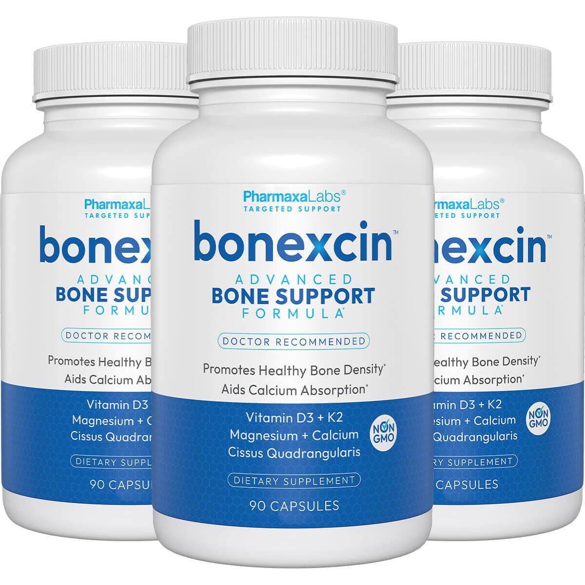 Bonexcin Advanced Bone Support Formula – Calcium, Magnesium, Vitamin D3 & K2 – Bone Density & Strength Supplement for Women & Men – Joint, Menopause & Osteoporosis – 90 Capsules (Pack of 3)
