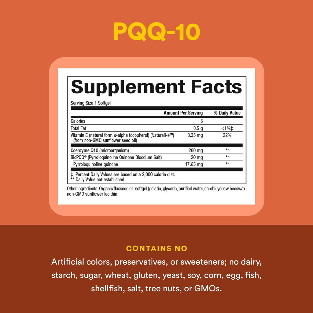 Natural Factors, PQQ-10, Supports Energy and Healthy Aging, Dietary Supplement, 60 softgels (60 servings)