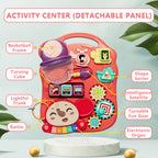 HYES Upgraded 5 in 1 Baby Walker and Activity Center for Baby Girl, Learning to Walk, Sit to Stand, Early Learning Push Toys for Infant 12 Months, Walking Toys Gift for Toddler Girls, Red