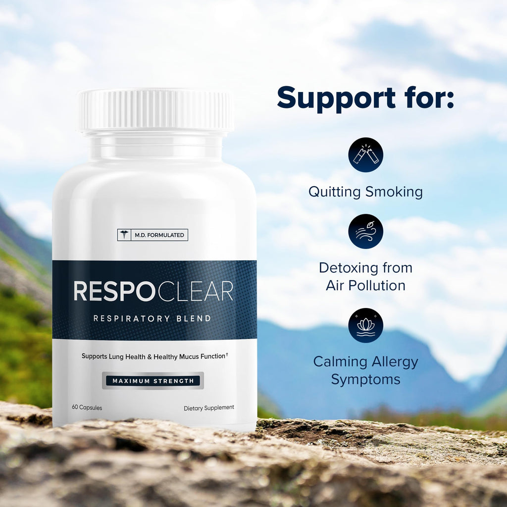 Herbal Tea Therapy RespoClear (60 Caps): Respiratory Lung Health & Sinus Support Supplement - NAC, Elderberry, & Quercetin - Lung Detox for Smokers & the Pollution-Conscious - GMO-Free & Made in USA