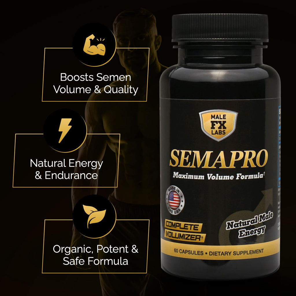SEMAPRO - Extreme Semen Volumizer and Male Energy Formula - All Natural Endurance, Stamina & Semen Health - 60 caps (1 Month Supply)