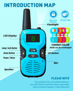 Walkie Talkies for Kids Long Range: 4 Pack 4-Color Replaceable Back Shell
