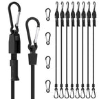 Joneaz Adjustable Bungee Cords with Hooks, 8 Pack Heavy Duty 36-inch Shock Straps, UV Resistant & Durable Carabiner Clips for Outdoor Use