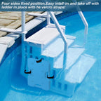 2 Pack Swimming Pool Ladder Weights for Above Ground Pools, Plastic Pool Step Weights Removable Stair Weights Anchor Container Sand Bag with 8 Hook and Loop Straps Hold 52lbs for Easy Step System