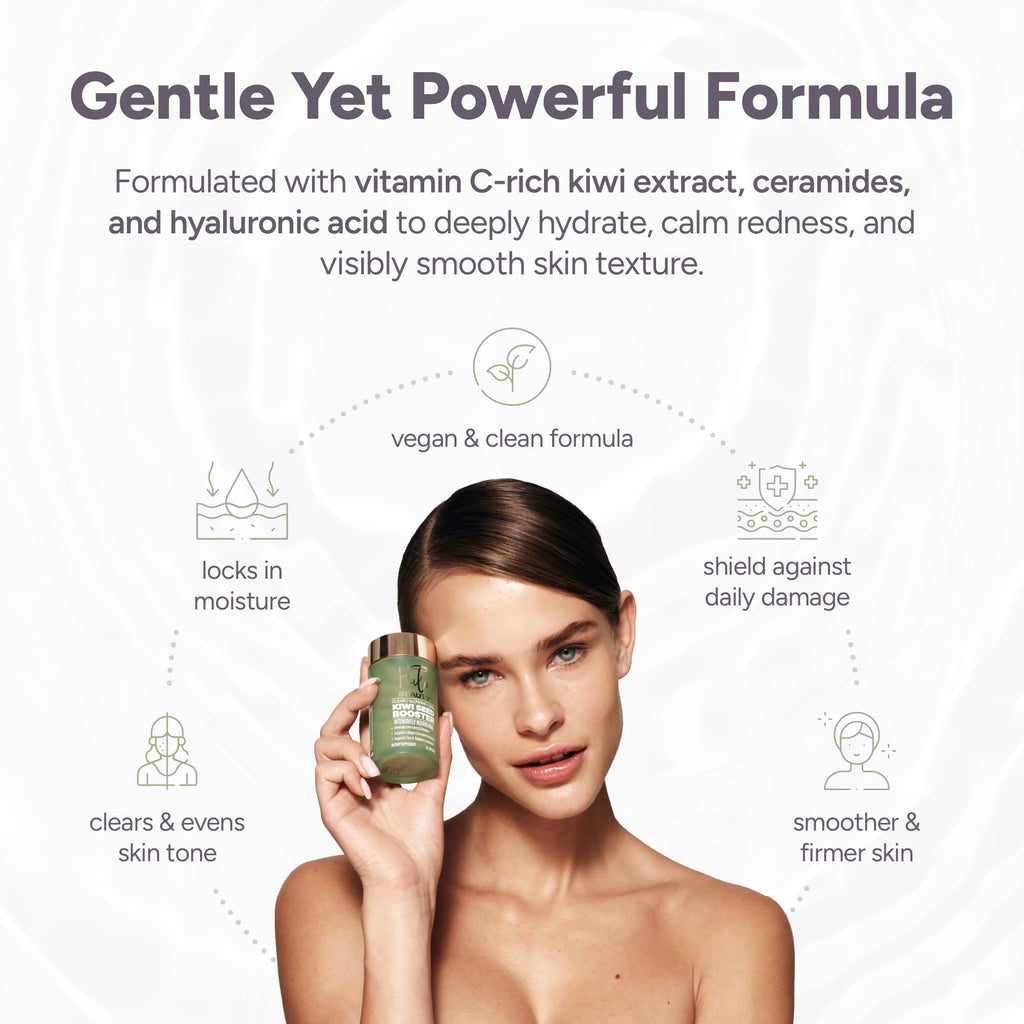 Halo Beauty Kiwi Seed Booster Skin Supplement | with Kiwi Seed, Vitamin C, D3, MSM & Zinc | Vegan Capsules | 1-Month Supply | Dietary Supplement